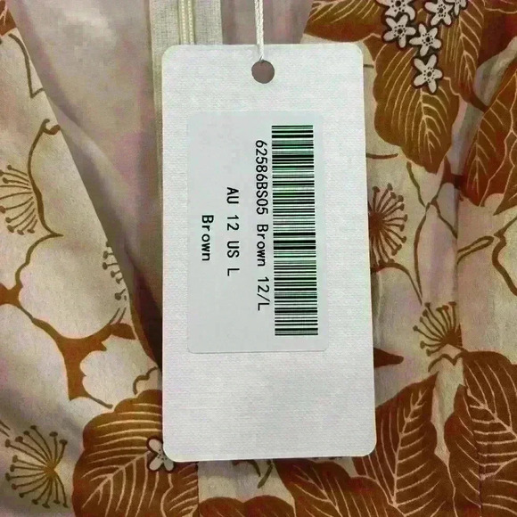 ONE AND ONLY COLLECTION - ESTELLE ANGEL SLEEVE DRESS FLORAL BROWN - Picture 11 of 12